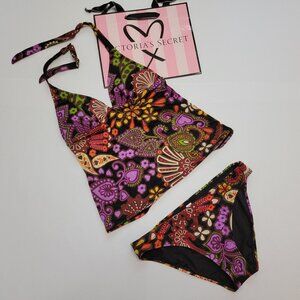 Victoria's Secret Paisley Halter Tankini Top and Bikini Bottom